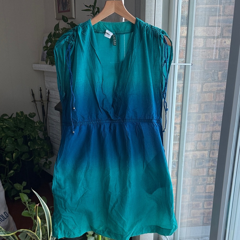 Ralph Lauren Turquoise Cotton Beach Dress size medium